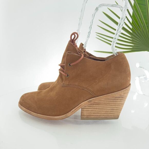 Eileen Fisher Women's Charlie Boot Size 7.5 Block Heel Lace Up Brown Leather - Picture 4 of 12